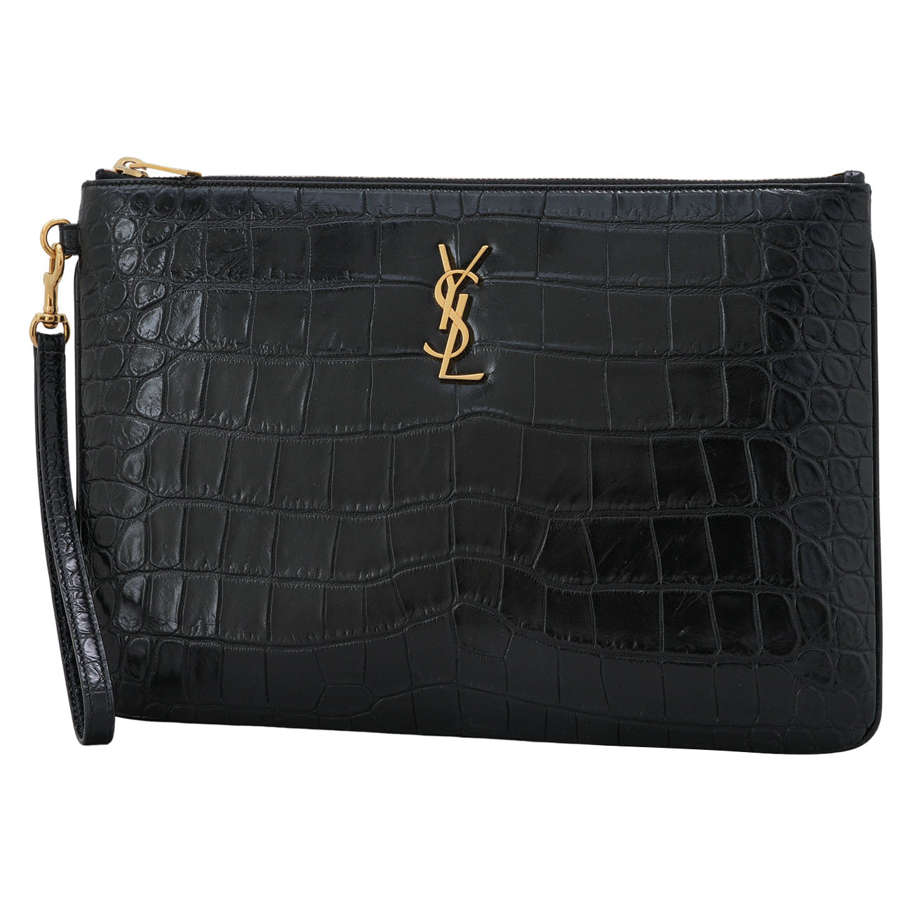 YVES SAINT LAURENT(USED)생로랑 558070 모노그램 크로커다일 클러치